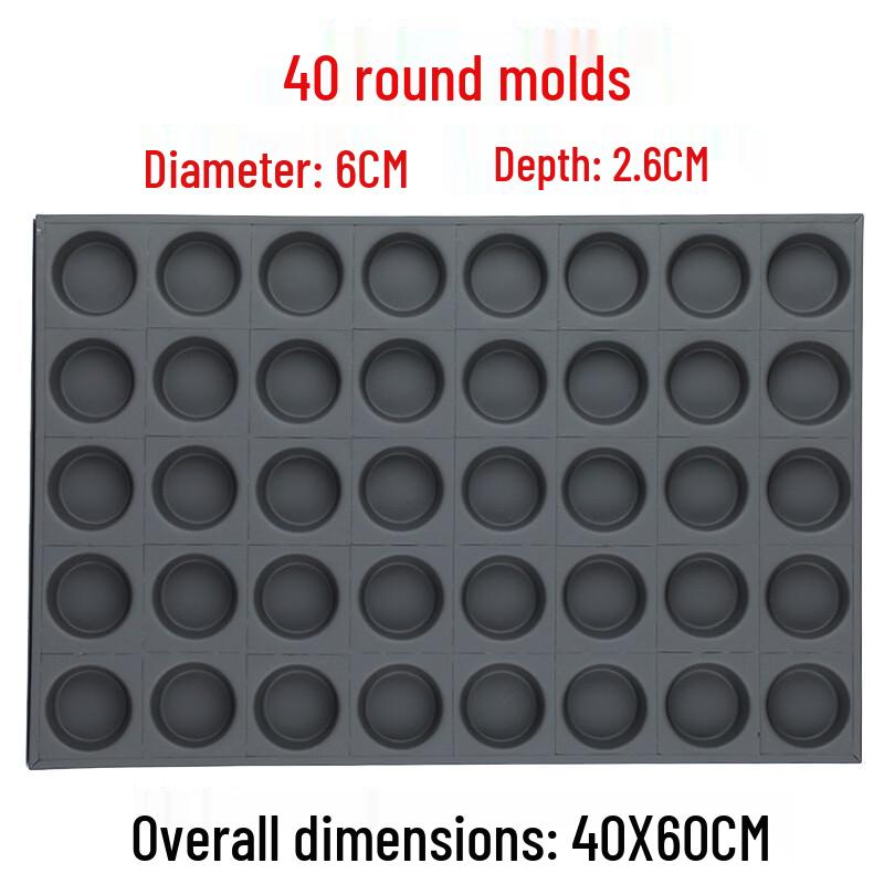 Commercial 40-Cavity Round Glass Baking Tray