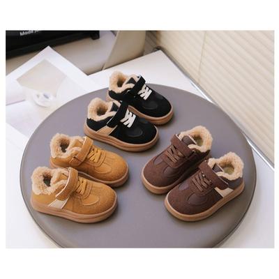 Children's Winter Boots Boys' & Girls' Fleece-Lined Warm Shoes with Shearling, Casual Kids Shoes for Baby Baby Shoes