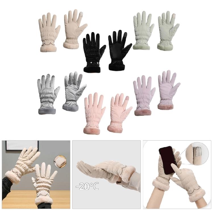 Women Padded Gloves Touchscreens Gloves Winter Fleece Thickened Warm Cycling Mountaineering Skiing Plushes Cotton Gloves