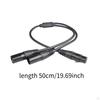 XLR Splitter Cable Balanced Microphone Cord 1 Female to 2 Male Portable Lightweight