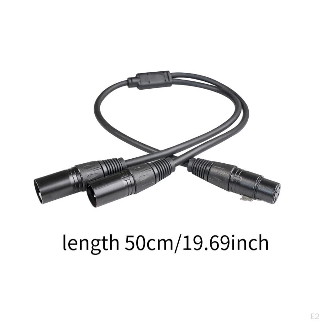 XLR Splitter Cable Balanced Microphone Cord 1 Female to 2 Male Portable Lightweight