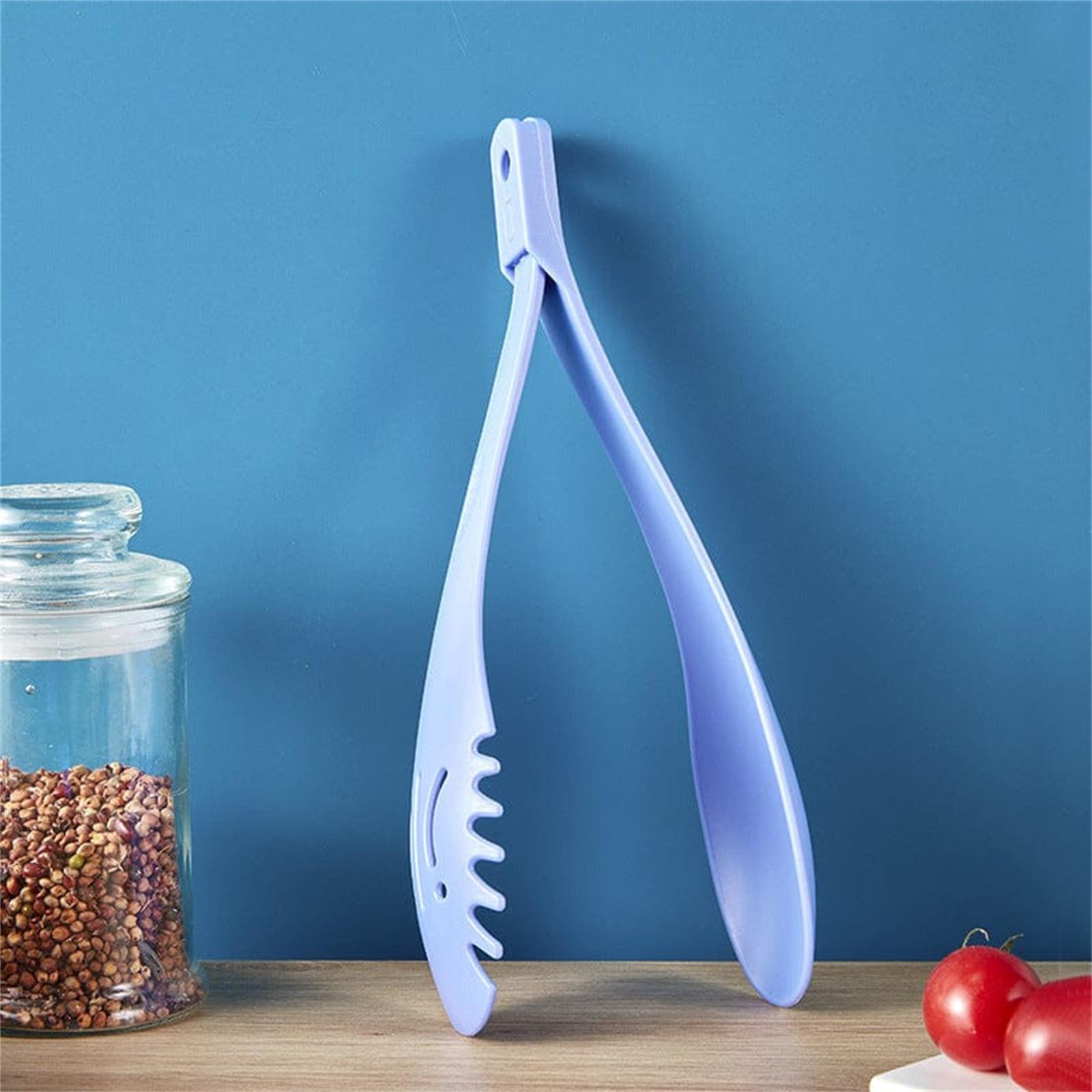 

Multi-Functional 3-in-1 Detachable Kitchen Tongs with Strainer and Food Clip Design for Cooking and Serving One Size синий