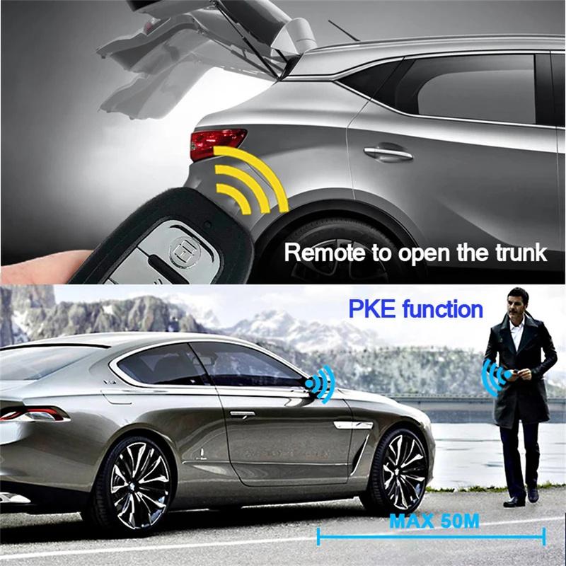 Car Alarm With Autostart Push One Button Auto Start Stop Keyless Entry System Smart Key Remote Start Kit Automotive Accessories