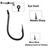 50PCS Teflon Coating Carp Fishing Hook Chod-Rig Hook Kaptor Choddy Carbon Steel Black Micro Bared with Outturned Eye Carp Hook