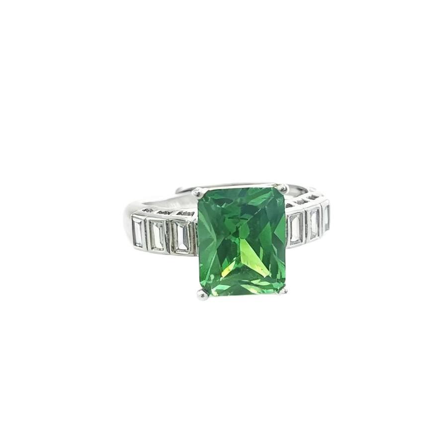 Modeschmuck Schmuck Rechteck Zucht Smaragd Ring Persönlichkeit Quadratisch Hochkohlenstoff Diamant Farbe Schatzring Damen