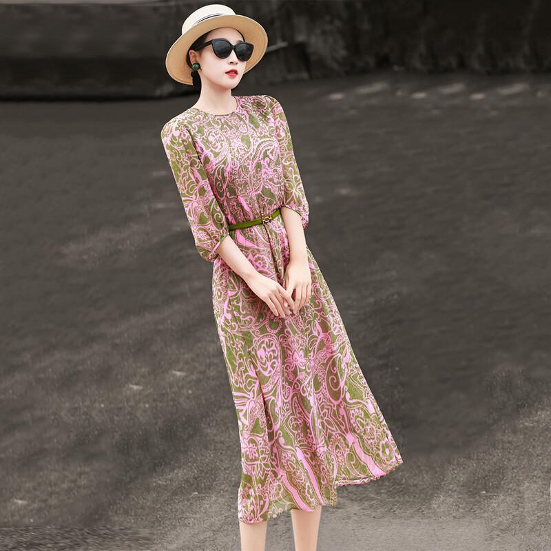 French Elegant Pleated A-Line Dress L