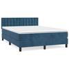 3141549 vidaXL Lit à sommier tapissier et matelas Bleu foncé 140x200cm Velours