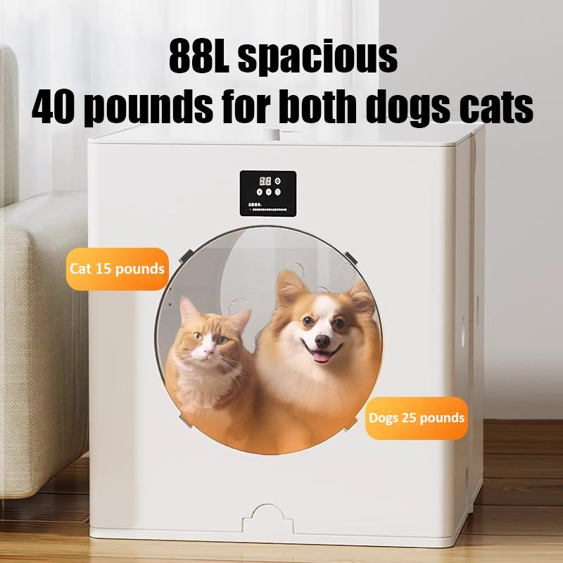 Foldable Pet Drying Box 88L Large Space 3 Gears Wind Speed Automatic Intelligent Home Dog Cat Water Blower Pet Grooming Supplies