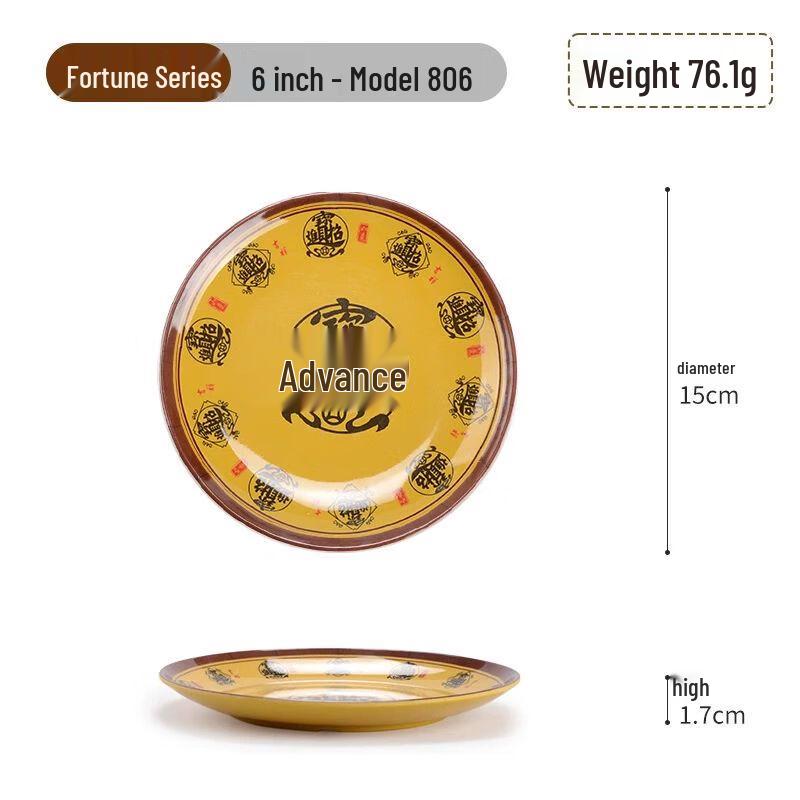 Commercial Melamine Round Serving Plate 6-inch