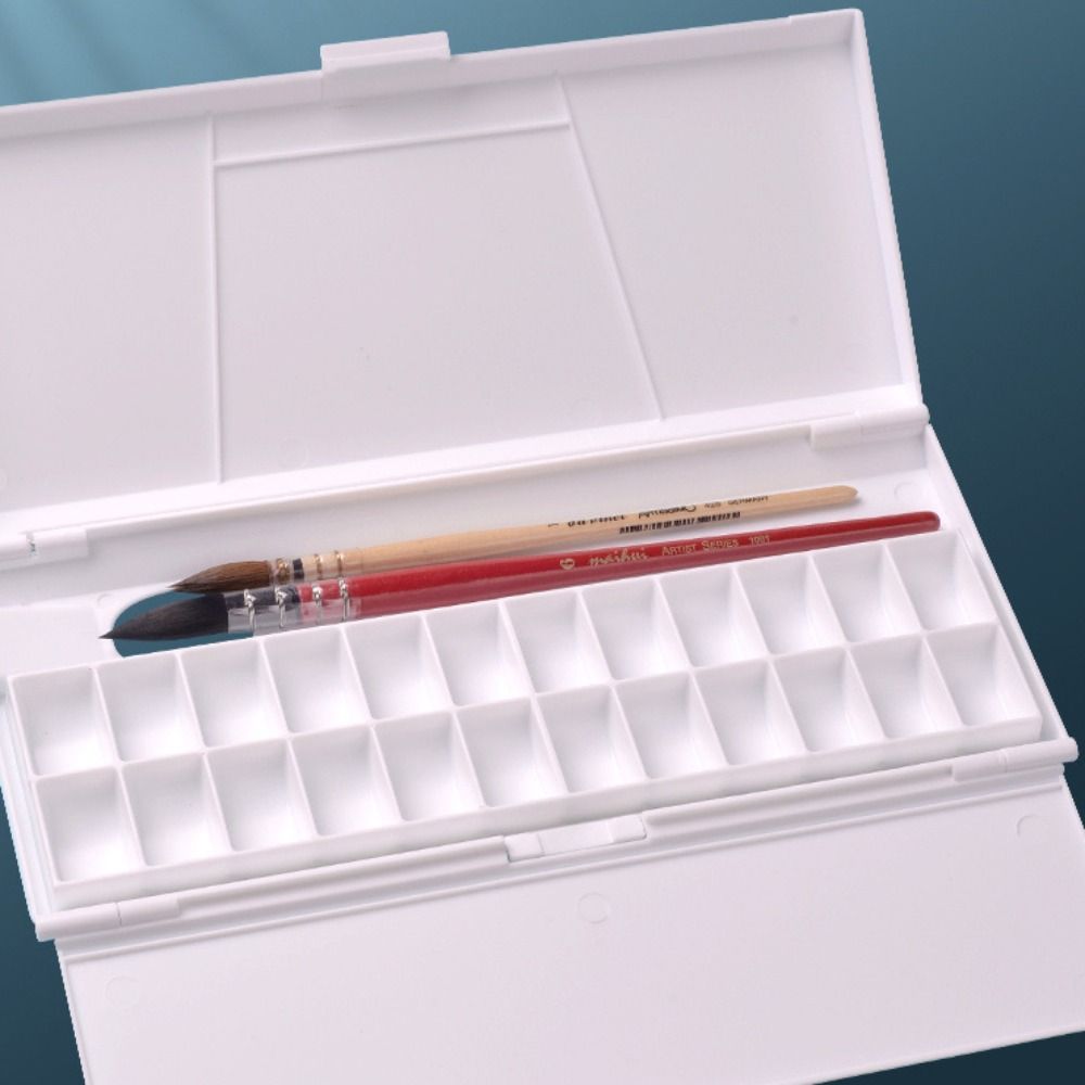 Foldable Watercolor Pigment Box 24 Grids Paint Pigment Tray Watercolor Mixing Tray Travel