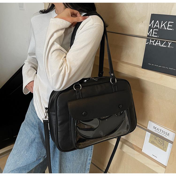New shoulder bag pleated design trendy tote bag women's casual solid color niche style underarm bag women