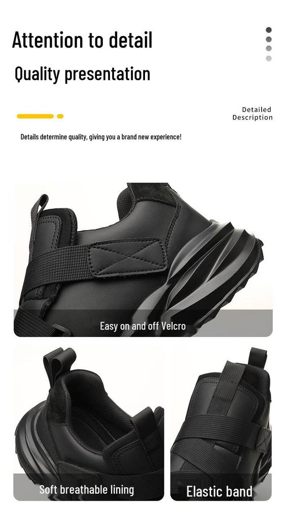 Men's Steel Toe Safety Shoes - Anti-Smash, Anti-Puncture, Velcro Closure, Soft Sole, Comfortable for Long Standing