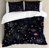 Star Single Double Twin Queen Bedding Set 2/3pcs Night Sky Polyester Bed Cover Kid Duvet Cover Set Dark Blue Galaxy Bedclothes