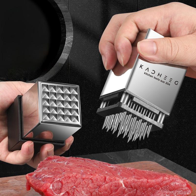 Steakzartmachernadel aus Edelstahl, Haushaltszubehör, moderne Küchenwerkzeuge, doppelseitiger Fleischhammer, kreativer Fleischhammer