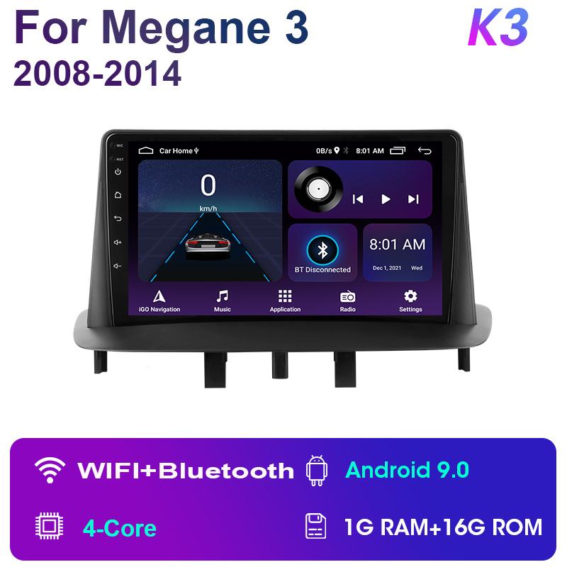 

2 Din Android 11 автомобильное радио для Renault Megane 3 Fluence 2008 - 2014 мультимедийный видеоплеер GPS 4G Carplay авто стерео головное устройство