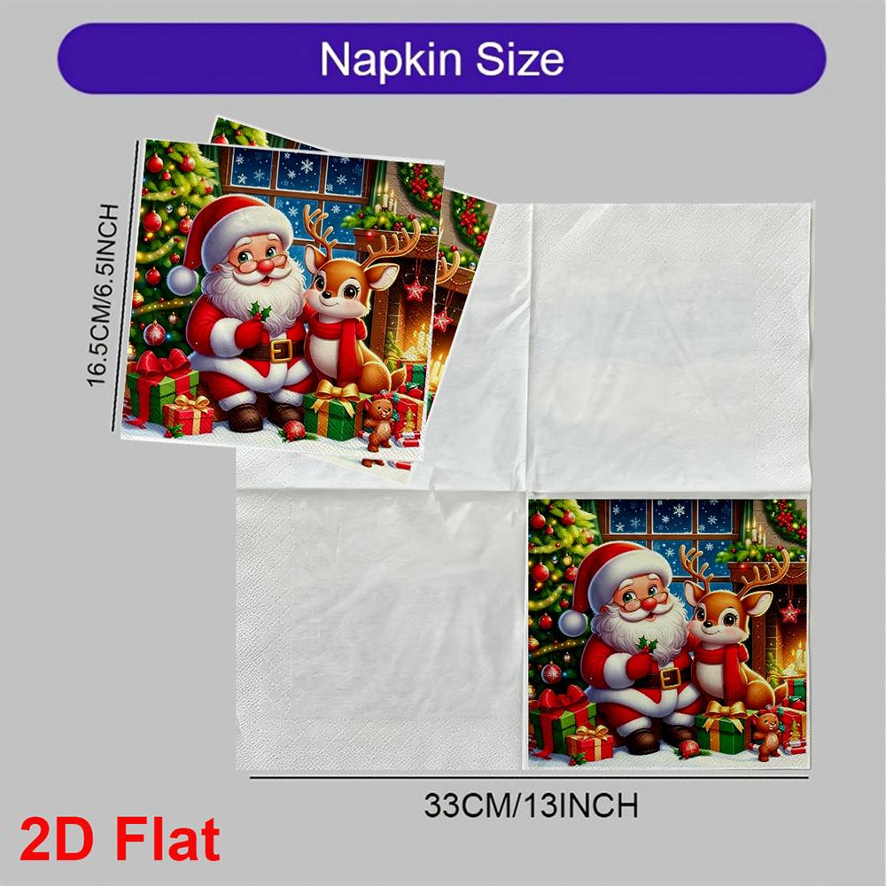 20pcs Disposable Napkins with The Elderly and Elk Pattern Print for Wedding,Parties,and Daily Use for Thanksgiving Fall Christmas Table Decoration