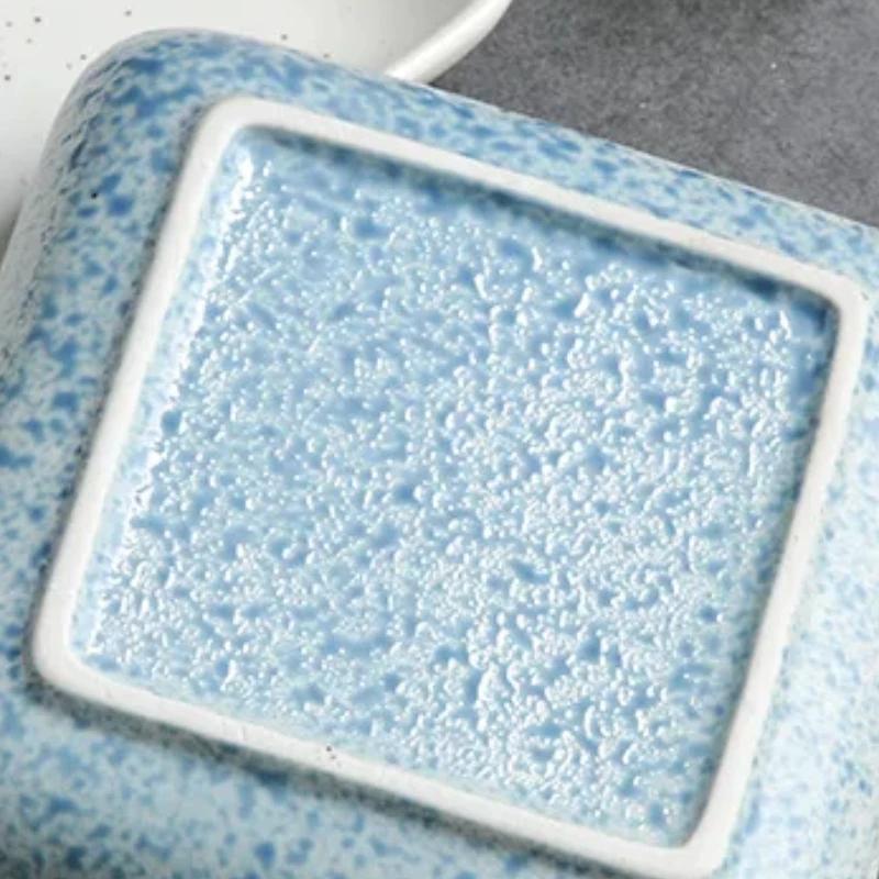 5 Inchs Ceramic Square Disc Japanese Style Cuisine Dining Plate Household Fruit Dish Snack Dipping Sauce Plate Sushi Cutlery