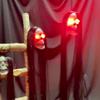 With Long Hair Halloween Hanging Ghost Skull Plastic Terror Skull Props   Scene Props
