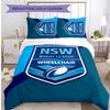 New South Wales Blues Rugby Bedrucktes 3-teiliges Bettwäsche-Set Weiche Atmungsaktive Bettbezug-Kissenbezüge Set Waschbar Schlafzimmer Dekoration Heimgeschenk