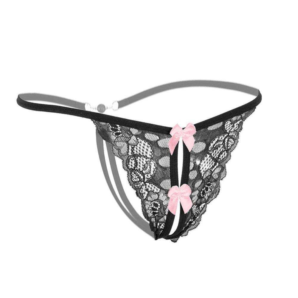 Hot Young Girls Thong Embroidery Lace Hollow Massage Panties Underwear T-back Panties Lingerie