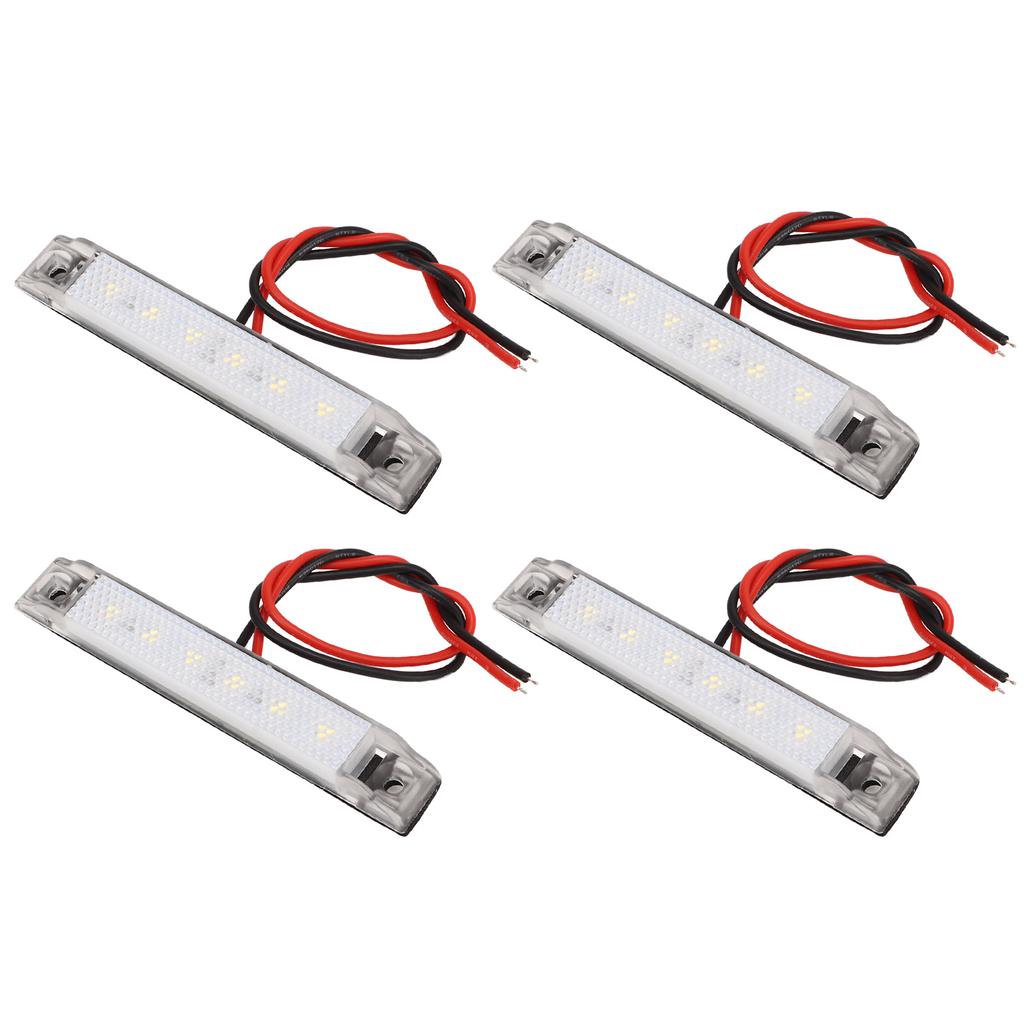 4Pcs 6LED Side Marker Indicator Light 12V Navigation Light Strip for Yacht Kayak Boat Trailer Camper Bus RV