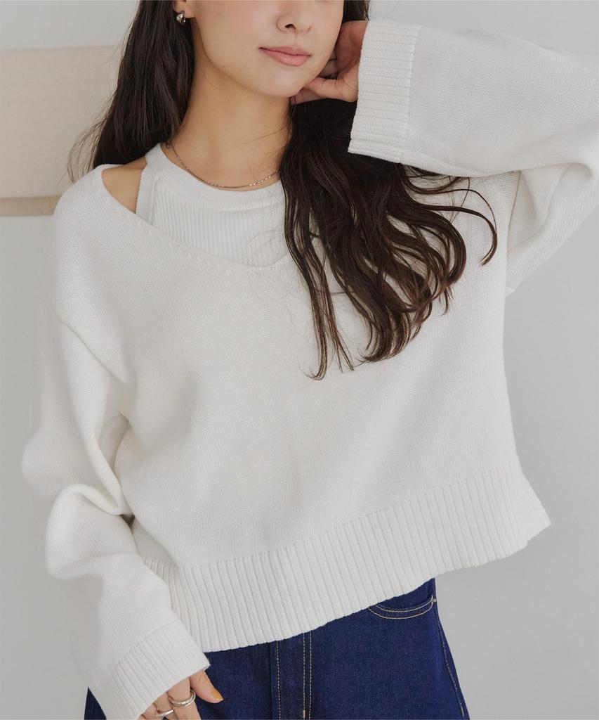 Titibait Layered Knit AEXP4131 Small Women's Off-White