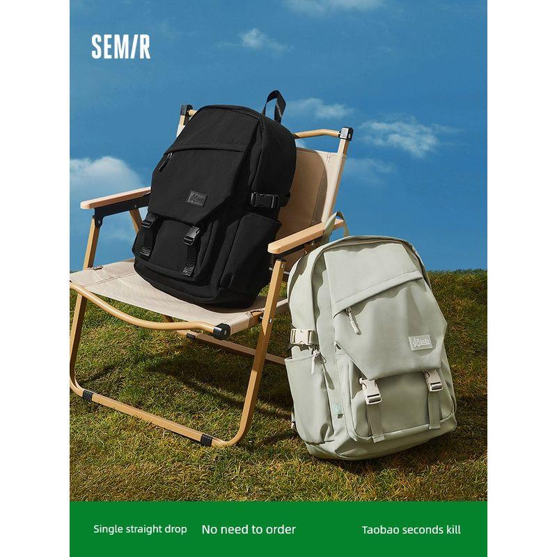 

Senma Backpack Men s Campus Student Schoolbag Outdoor Hiking Large Capacity Work Clothing Computer Bag Couple Sports Backpack Gray-green [inner compartment]]