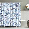 Blue Swirl Bath Curtain Decor Shower Curtain Waterproof Home Decoration Bathroom Accessories Size: Customizable (Cm)