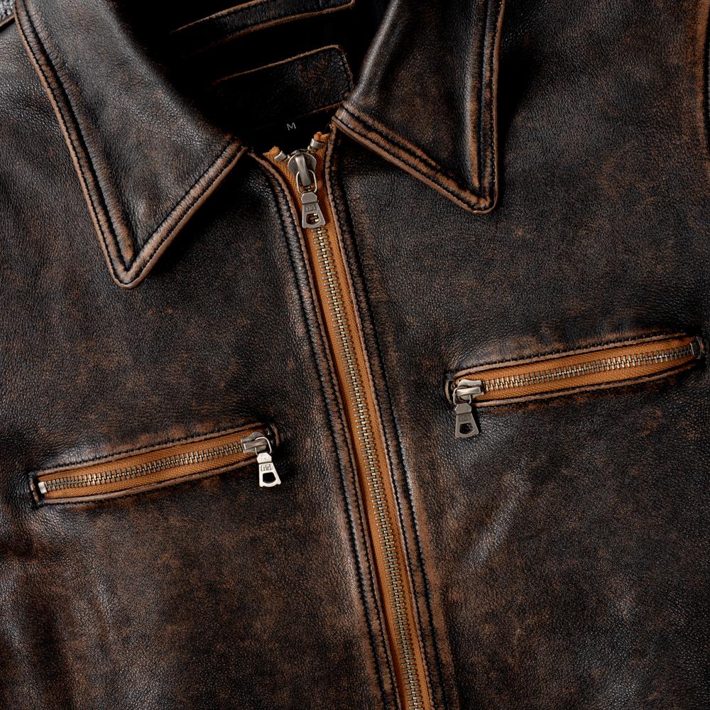 Men Genuine Leather Jacket Thick Oil Waxed Natural Cow Vintage Brown Slim Fit Short Men's Bomber Cowhide Coat Winter Clothing