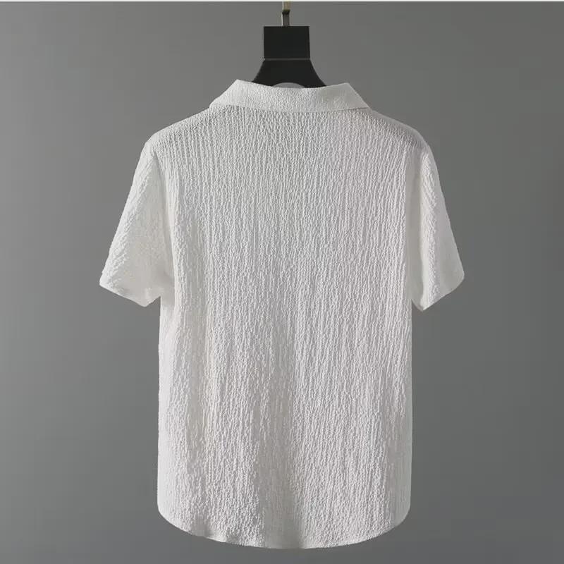 Men's Summer Ultra-Thin Ice Silk Linen Two-Piece Suit: Loose Mid-Sleeve T-Shirt Sportswear