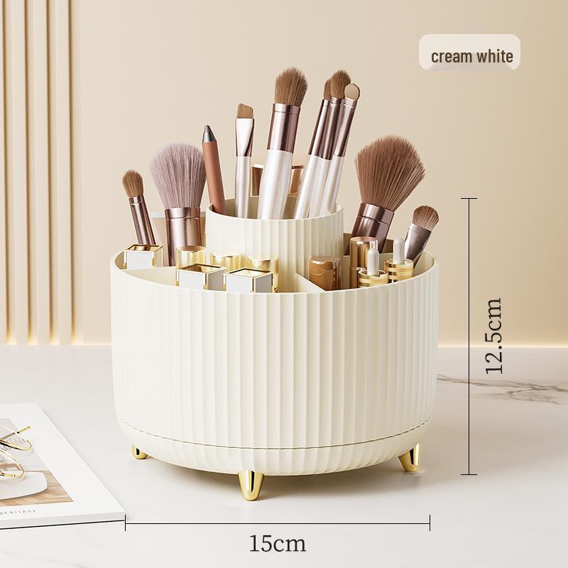 

Luxury Makeup Brush & Cosmetics Storage Tube - Divided Holder for Eyeshadows, Lipsticks, and Pens