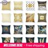 Retro Ethnischer Stil Kunstmuster Leichter Luxus Gold Schlafzimmer Wohnzimmer Sofa Sitz Dekorative Kissenhülle Geometrischer Kissenbezug