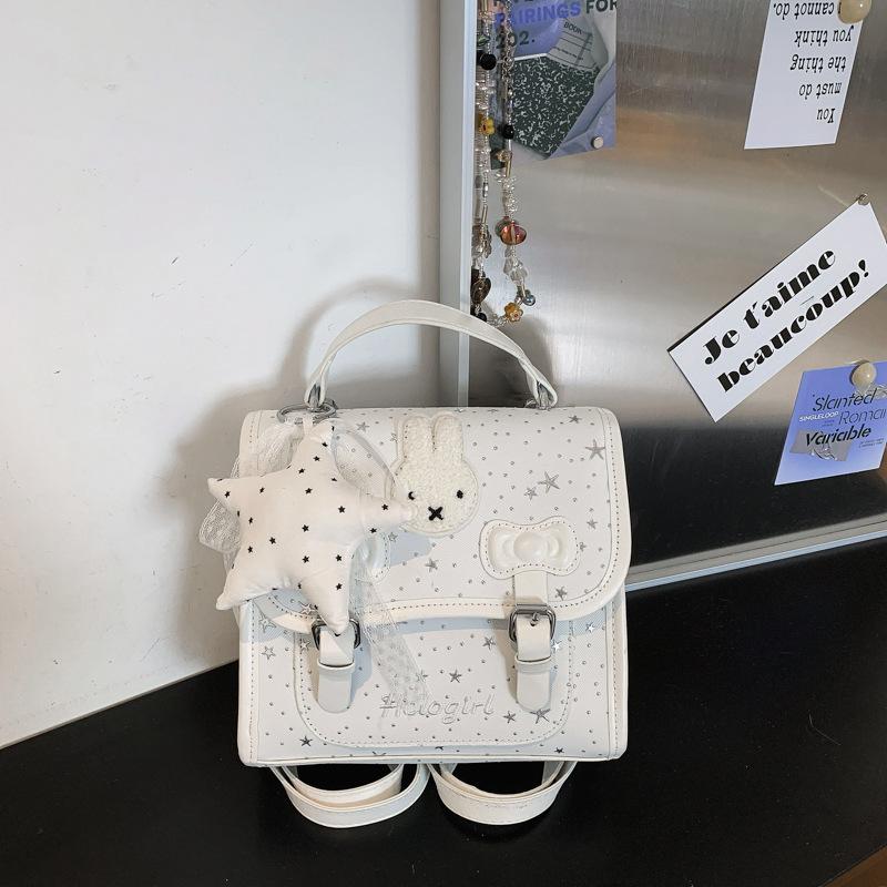 Schoolbag1011 Summer New Fashion Sweet Simple Shoulder Small Square Bag Niche Cartoon Rabbit Casual Backpack Female