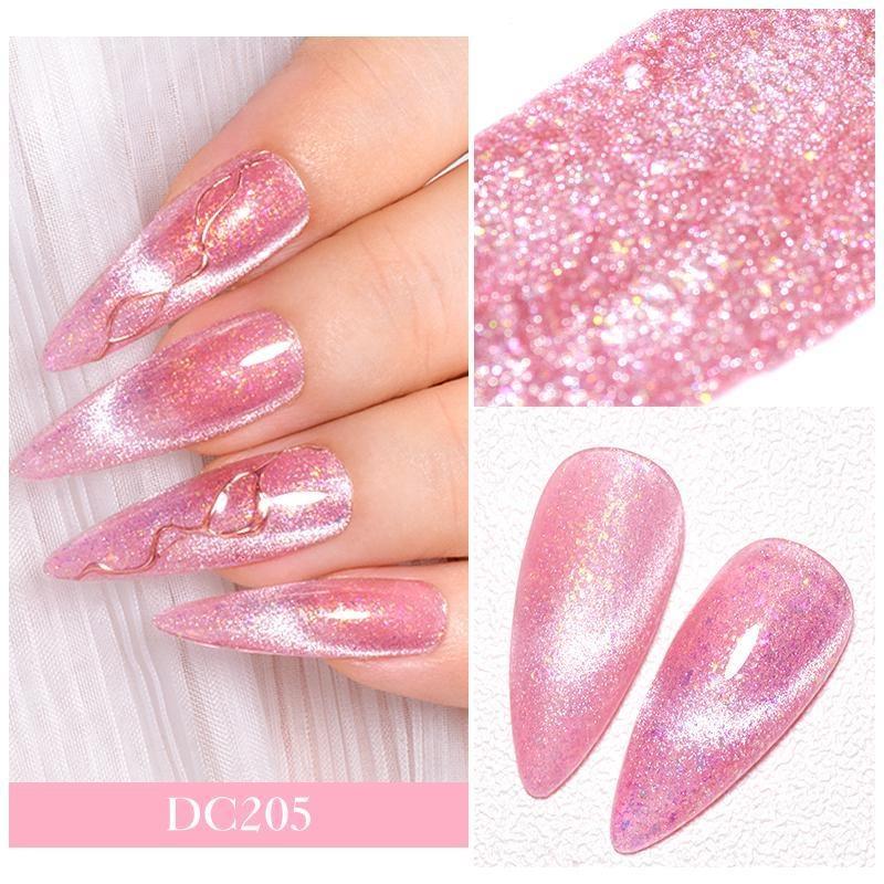 Mtssii 7ml Glitter Magnetic Gel Nail Polish Cat Magnetic Gel Colorful Laser Gel Semi Permanent Soak Off Sparkling Nail Art Gel Varnish