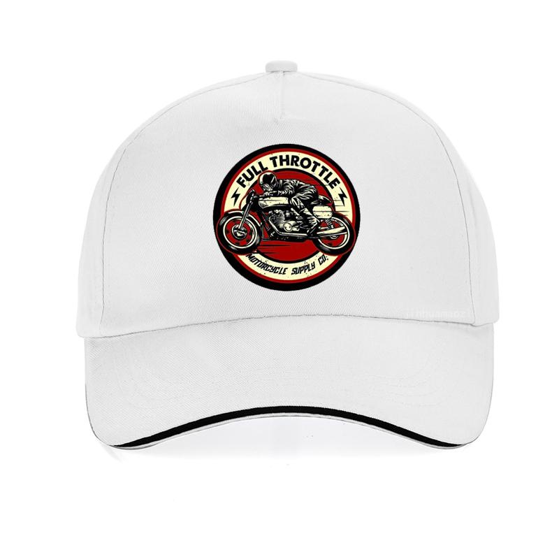 Full Throttle Cafe Racer Rockabilly Baseball Cap  Summer Cotton Dad Hat Casual Brand Adjustable Snapback Hat