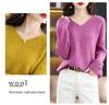 Women's Cashmere Loose Knit Sweater V2023 - Hollow-Out Pullover with Pure Wool Collar