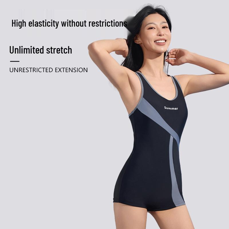 Quick-Dry Nylon Slimming One-Piece Swimsuit: Tummy Concealing, Stylish Sport Set for Adults