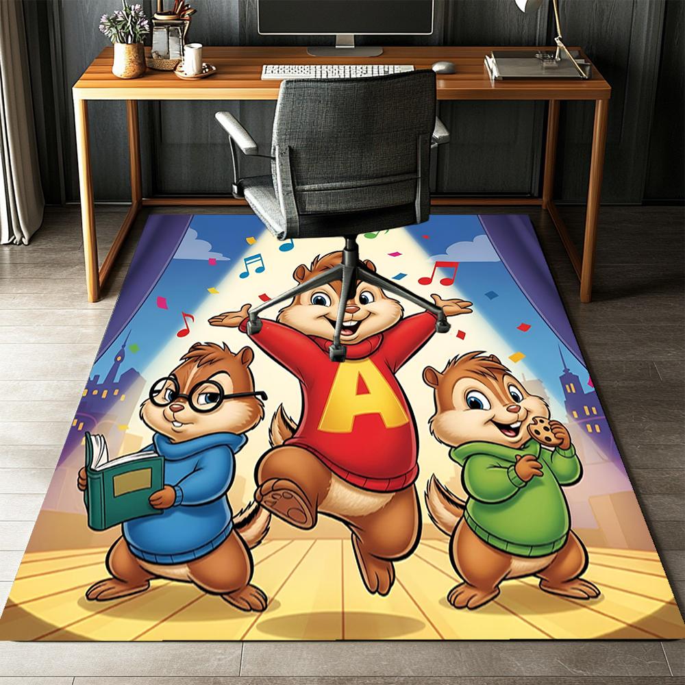 Alvin and the Chipmunks Printed Carpet Rug for Office Chair Living Room Bedroom Kitchen Room Decor Gifts