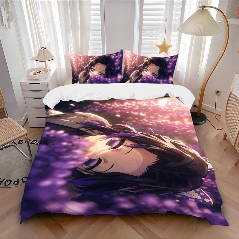 3Pcs Purple Petals Dream Bedding Set Soft Fabric Duvet Cover Pillowcases Home Xmas Halloween Gift 1 Duvet Cover 2 Pillowcase S1465