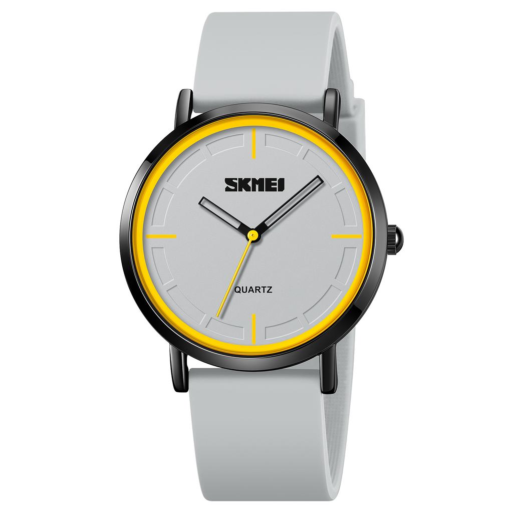 SKMEI 2050 Silm High Hardness Glass Quartz Wristwatch Men Waterproof Silica Gel Band Male Clock Reloj Hombre Men's Quartz Watch