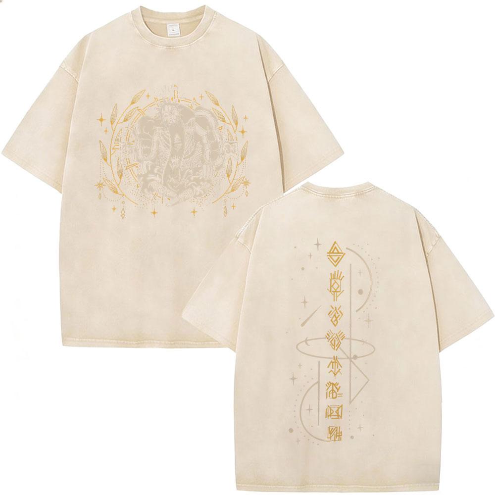 Game Clair Obscur Expedition  Graphic Vintage Washed T Shirt Men Women Clothing Fashion Oversized Cotton Short Sleeve Tshirts
