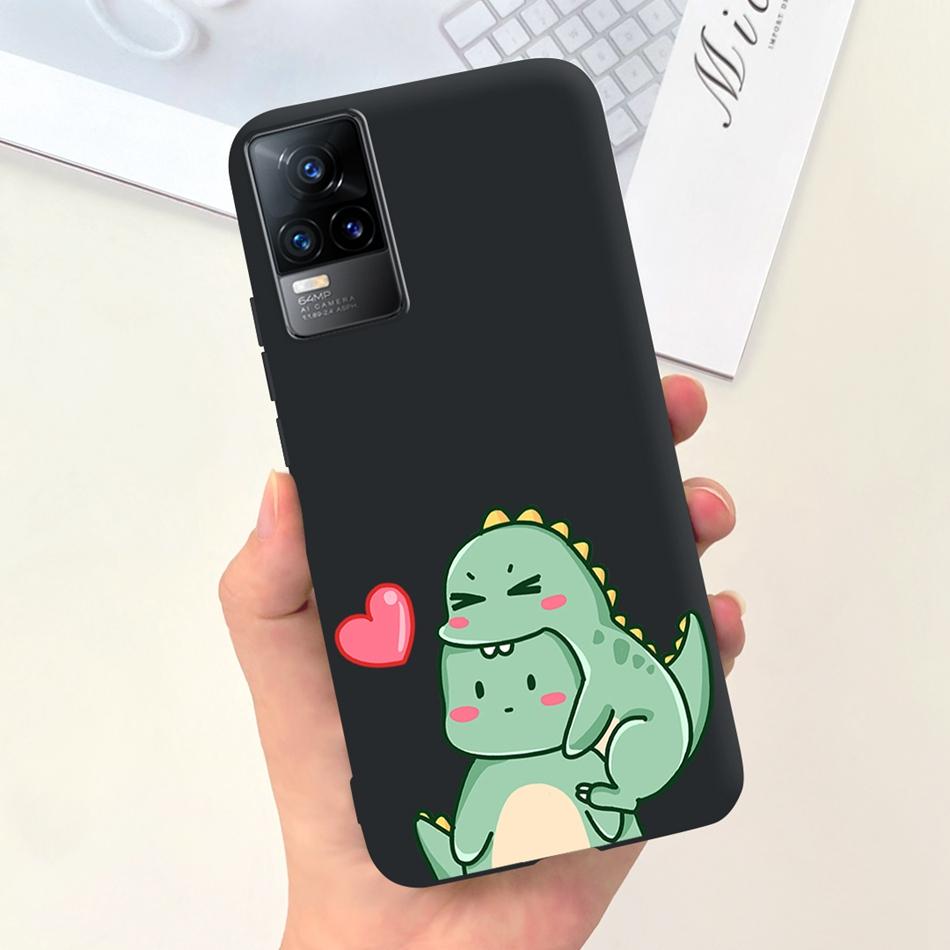 For Vivo V21e Case Vivo V21E 4G V 21E V2061 Lovely Cartoon Candy Color Soft Silicone TPU Phone Back Cover