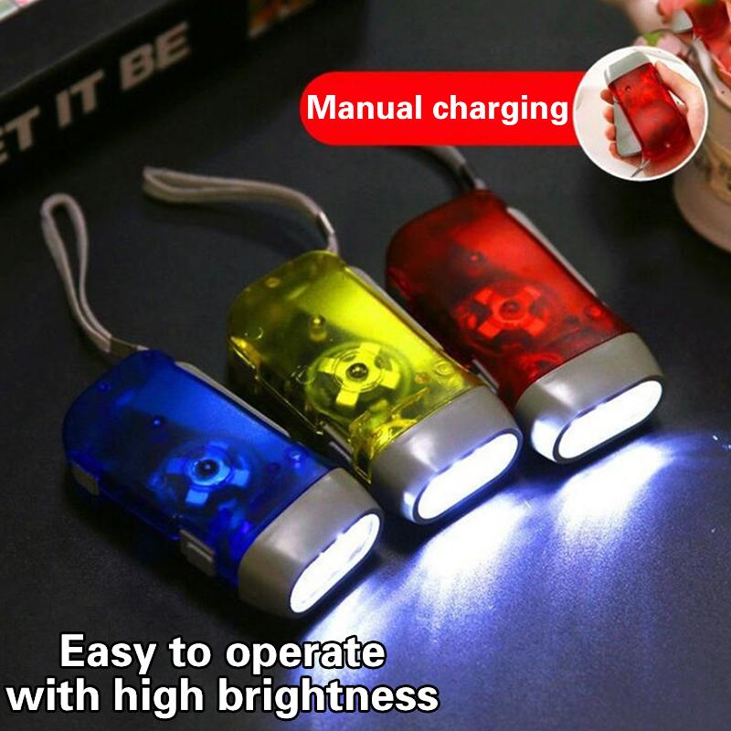 Sell Outdoor Led Manual Pressure Generator Crank Flashlight No Battery Flashlight Camping Light Lamp Emergency Survival Tool