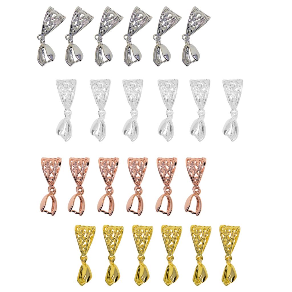 

24шт филигранный цветок кулон зажим поручительства разъем DIY ювелирные изделия многоцветный as described разноцветный