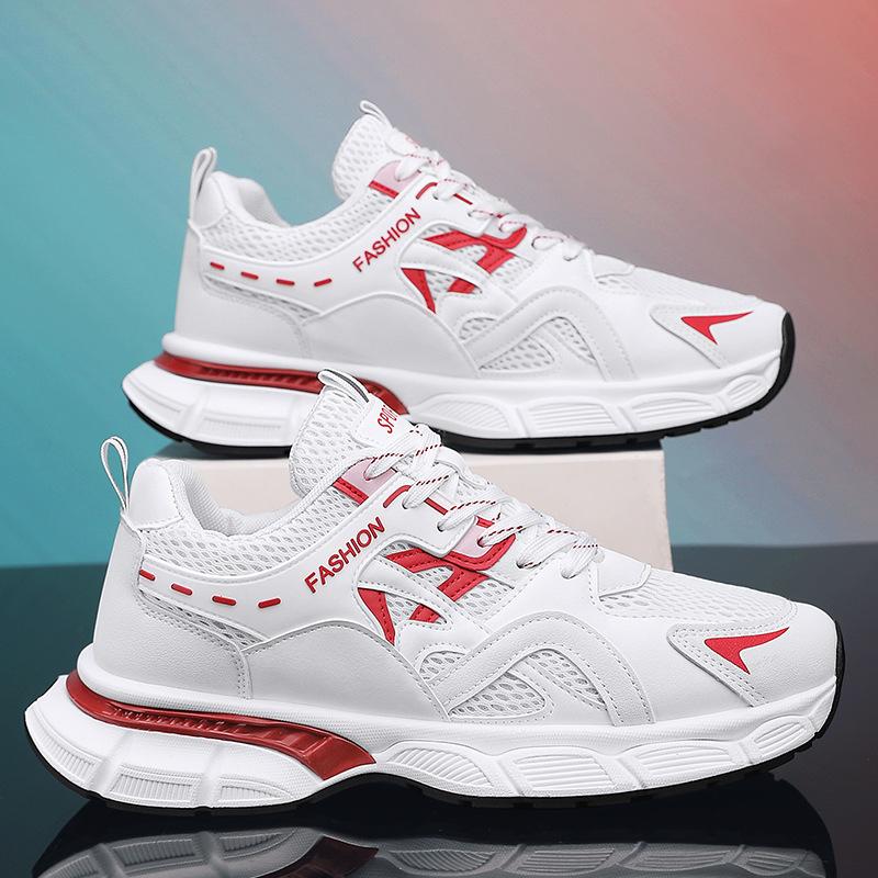 Men's Shoes Summer Breathable Youth Versatile Sports Casual Running Mesh Non-slip Raw Dad Shoes