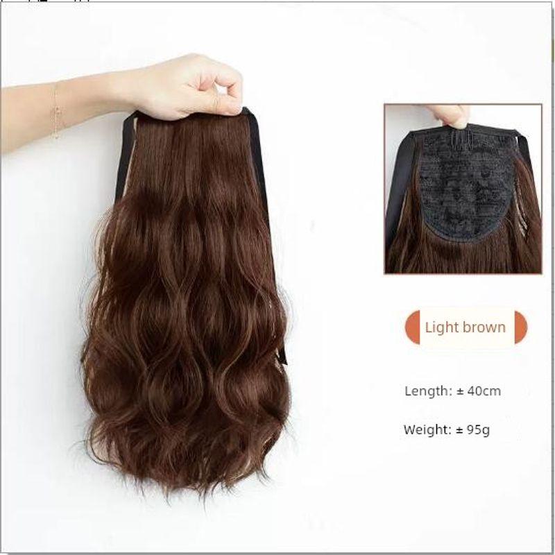 

Hat Wig Integrated Fall and Winter New Arrival Fashion Female 2023 Knitting Woolen Cap High Ponytail Hat Wig Full-Head Wig No hair band/Corn whisker horsetail [light brown]]