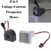 AC 60-500V 110V 220V Ammeter Voltmeter HZ Hertz Frequency Meter 22mm Digital Current Voltage Amp Signal Light LED Lamp Indicator