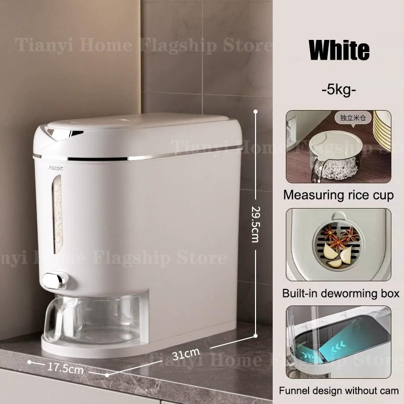 5kg/10kg Rice Storage Box Home Rice Bucket Insect-proof and Moisture-proof Sealed Container Food-grade Storage Bin for kitchen