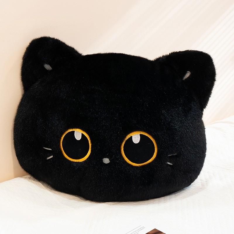 Soft Plush Cat Pillow Sleeping Hugging Decorative Stuffed Animal Toy Black Siamese Calico Kitten Cushion Bed Sofa