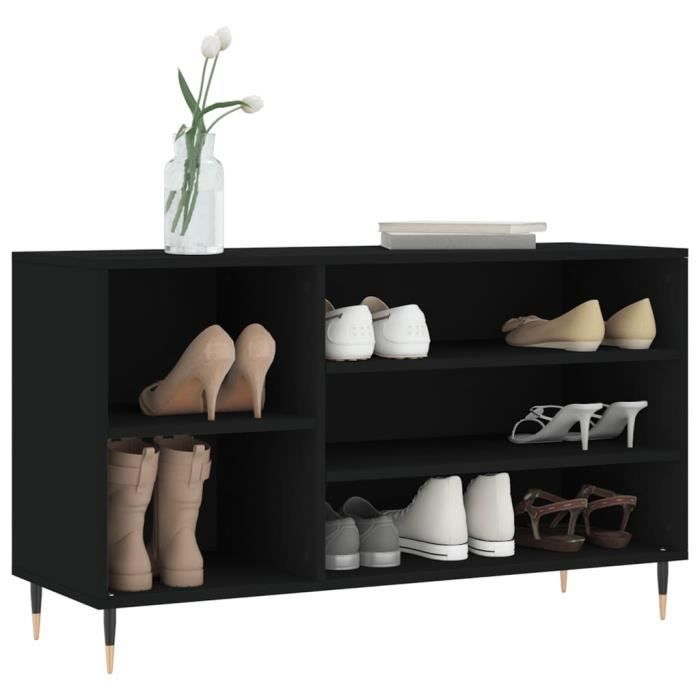 VidaXL Shoe Cabinet Black 102x36x60 Cm Engineered Wood 831405